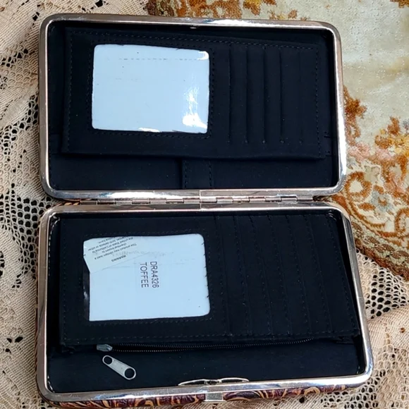 NWOT Dragonfly Faux Leather Purse Wallet Rhinestones Western Tooling Crossbody - Picture 4 of 16